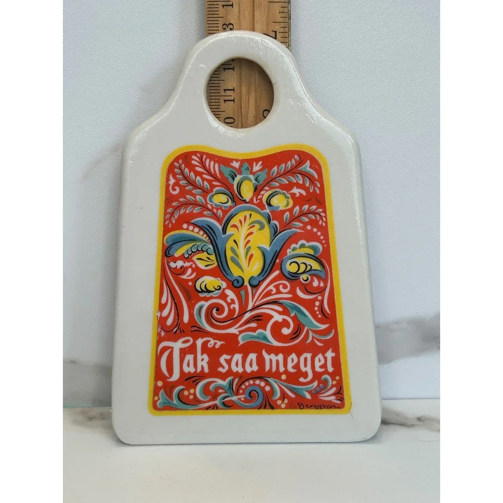 Vintage 1965 Berggren Originals Ceramic Ginger Grater Norwegian Rosemaling 565